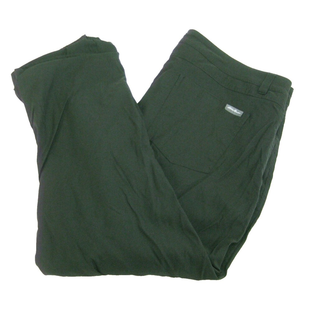 EDDIE BAUER Men's (Size 40x30) Solid Black Fleece Lined Snow Ski Pants 6 Pockets